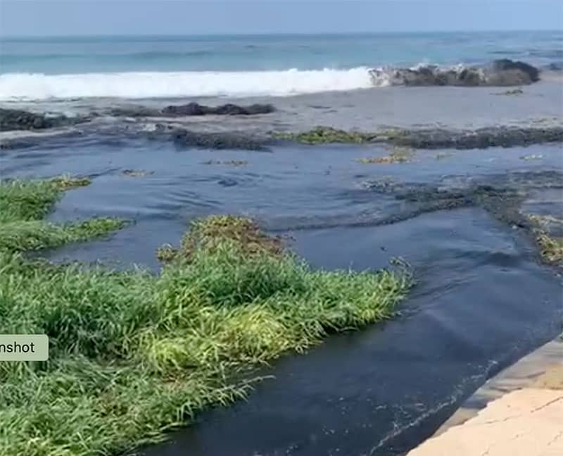 Sewage flows into the ocean at Punta Colorada